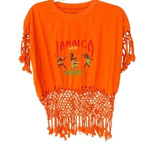Orange fringe Jamaica T-shirt
